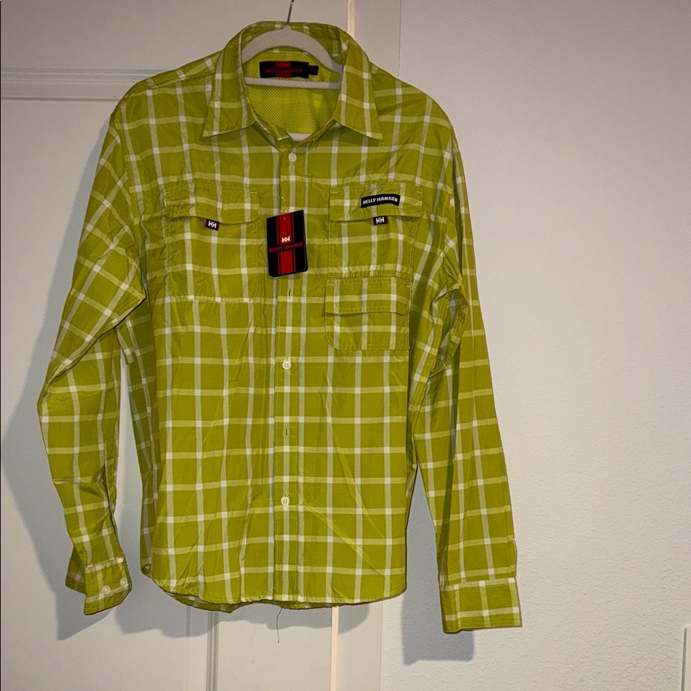 Helly Hansen Lime Checkered Casual Shirt